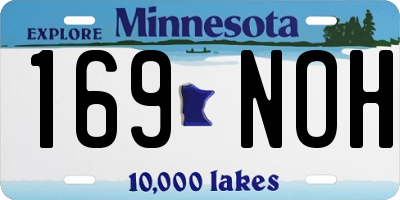 MN license plate 169NOH