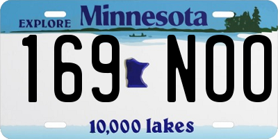 MN license plate 169NOO