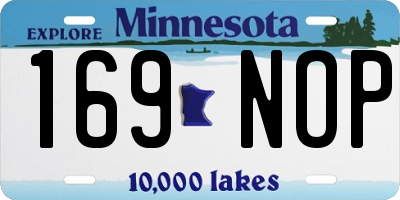 MN license plate 169NOP