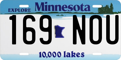 MN license plate 169NOU