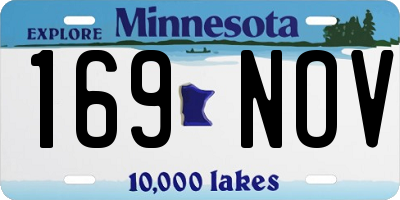 MN license plate 169NOV