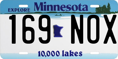 MN license plate 169NOX