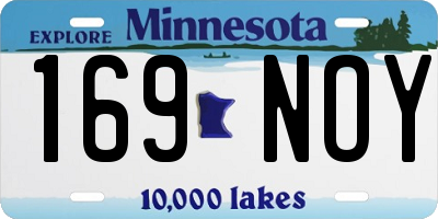 MN license plate 169NOY