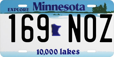 MN license plate 169NOZ