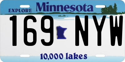 MN license plate 169NYW