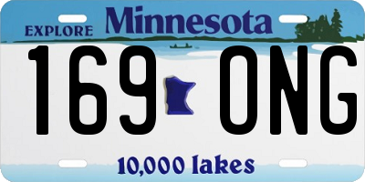 MN license plate 169ONG