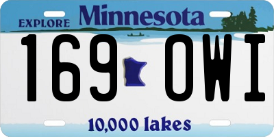 MN license plate 169OWI