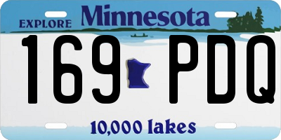 MN license plate 169PDQ