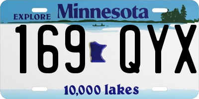 MN license plate 169QYX