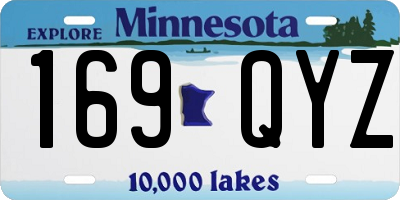 MN license plate 169QYZ