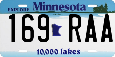 MN license plate 169RAA