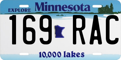 MN license plate 169RAC