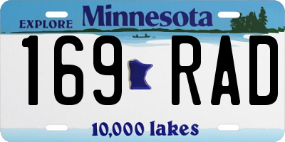 MN license plate 169RAD