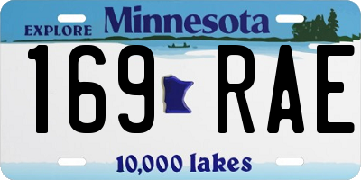 MN license plate 169RAE