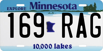 MN license plate 169RAG