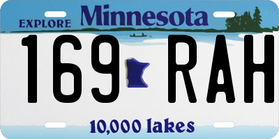 MN license plate 169RAH