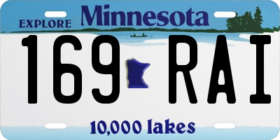 MN license plate 169RAI