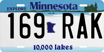MN license plate 169RAK