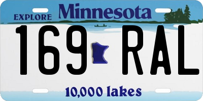 MN license plate 169RAL