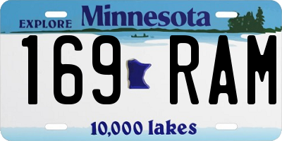MN license plate 169RAM