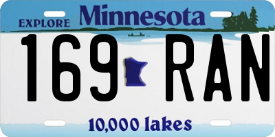 MN license plate 169RAN