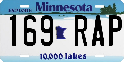 MN license plate 169RAP