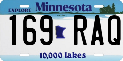 MN license plate 169RAQ