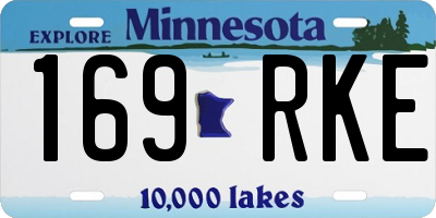 MN license plate 169RKE