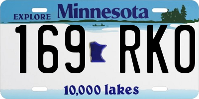 MN license plate 169RKO