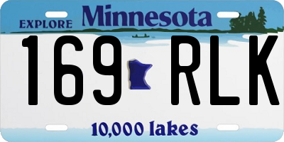 MN license plate 169RLK