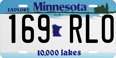MN license plate 169RLO