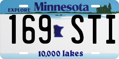 MN license plate 169STI