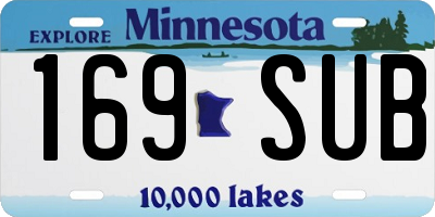 MN license plate 169SUB