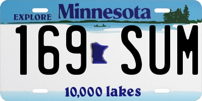 MN license plate 169SUM