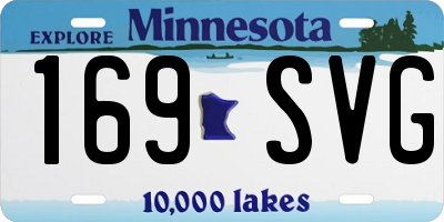 MN license plate 169SVG