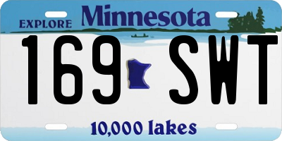 MN license plate 169SWT