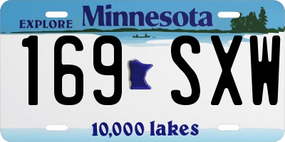 MN license plate 169SXW