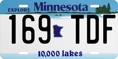 MN license plate 169TDF