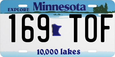 MN license plate 169TOF