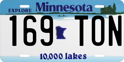 MN license plate 169TON
