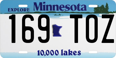MN license plate 169TOZ