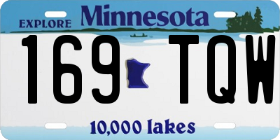 MN license plate 169TQW