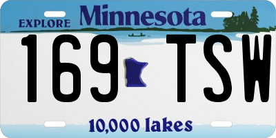 MN license plate 169TSW