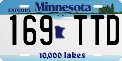MN license plate 169TTD