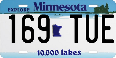 MN license plate 169TUE