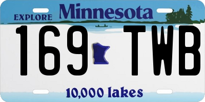 MN license plate 169TWB