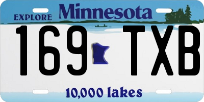 MN license plate 169TXB