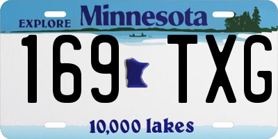 MN license plate 169TXG