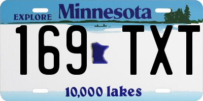 MN license plate 169TXT