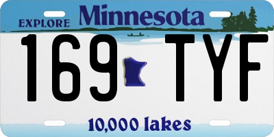 MN license plate 169TYF